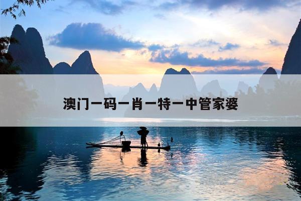 澳门一码一肖一特一中管家婆